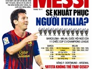 Bóng đá anh, ngoại hạng anh, lịch thi đấu euro 2012, Đọc TT&VH  ngày 14/9: Messi sẽ khuất phục người Italia?